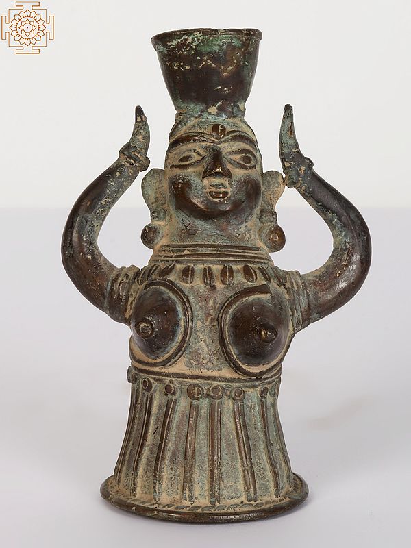 Tribal Lady With Pot On Head | Bronze Statue