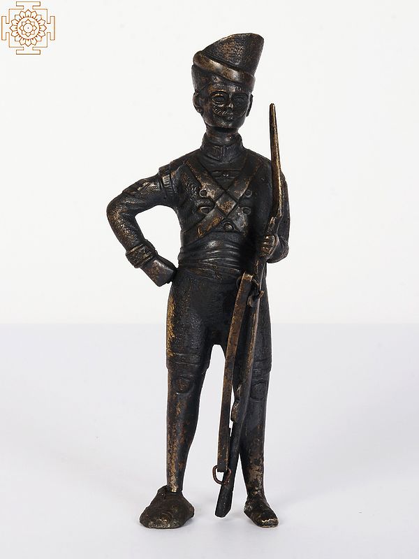 6" Small Indian Soldier Statue