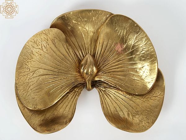 7'' Beautiful Brass Orchid Wall Hanging Decor