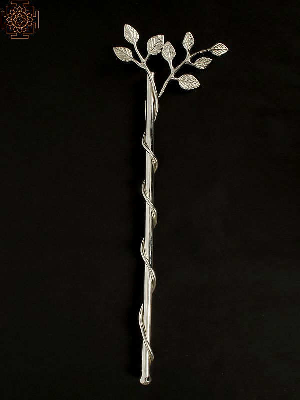 8" Silver-Plated Brass Climbing Plant | Wall Hanging