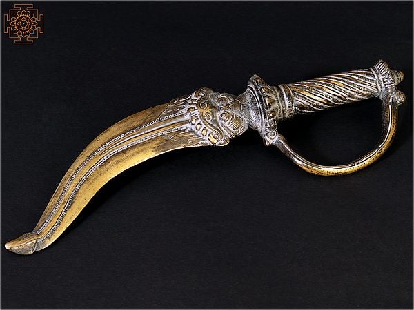 11" Protective Dagger/Khanjar with Kirtimukha in Brass