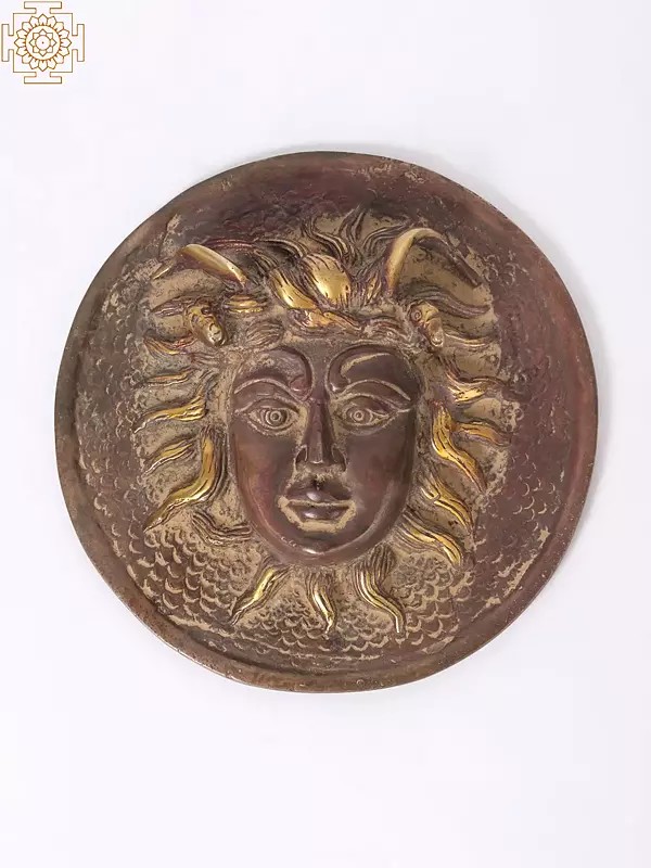 6" Brass Greek Gorgon Medusa Wall Hanging