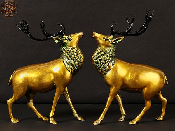 9" Antilope Pair in Brass | Made in India