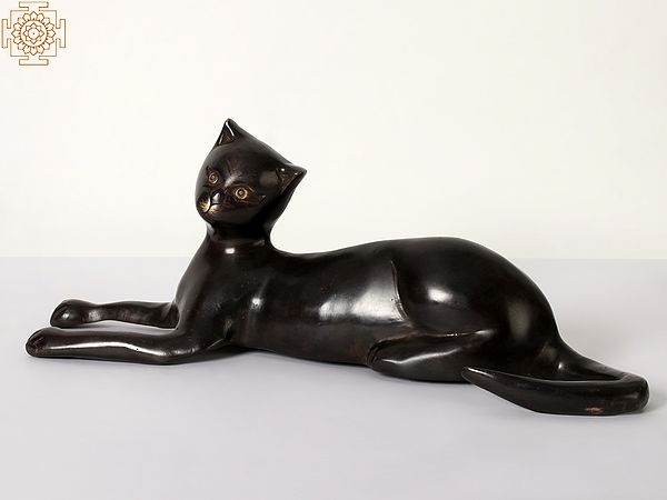 15'' Brass Cat for Home Decor