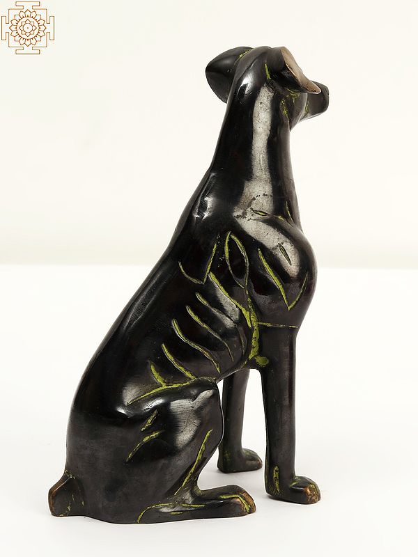 7" Brass Dog Statue Home Decor Exotic India Art