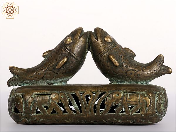4" Fish Design Jhama (Foot Scrubber) in Bronze | Collective Item