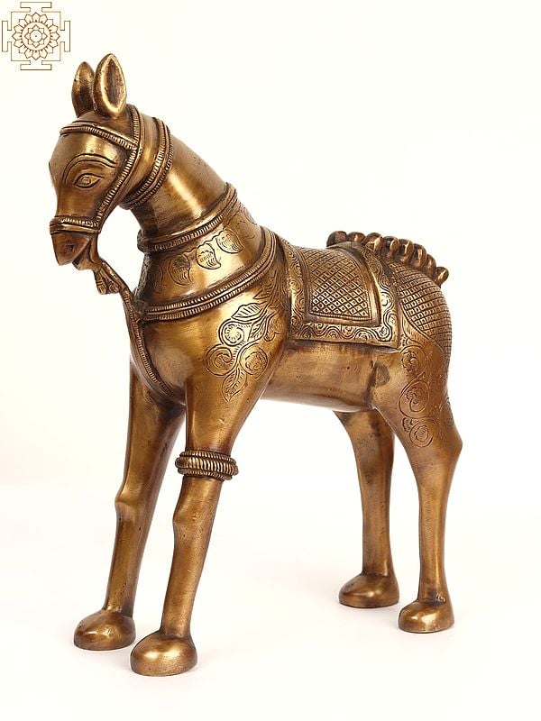 12" Brass Decorative Horse Statue