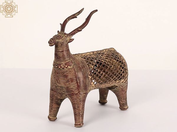 6" Small Brass Decorative Tribal Deer