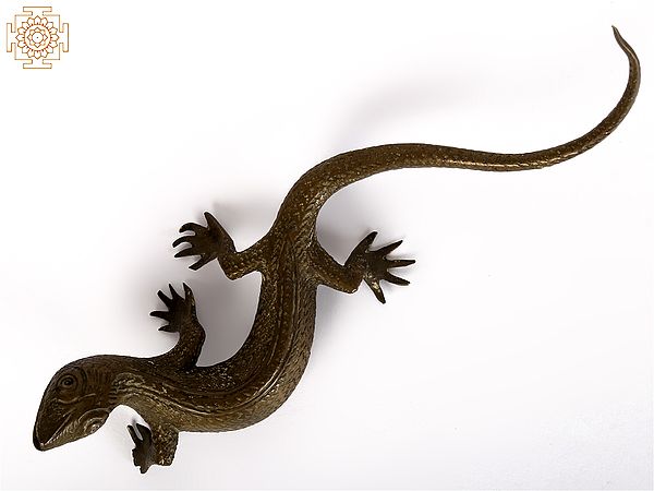 6" Vintage Lizard Bronze Figurine