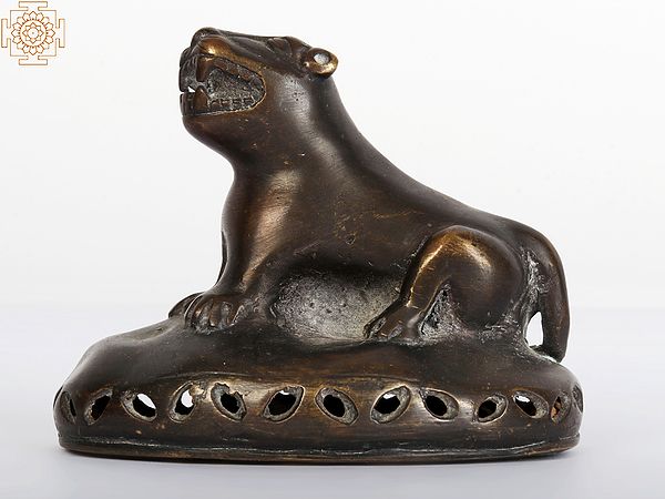 3" Small Lion Design Foot Scrubber in Bronze | Collector Item