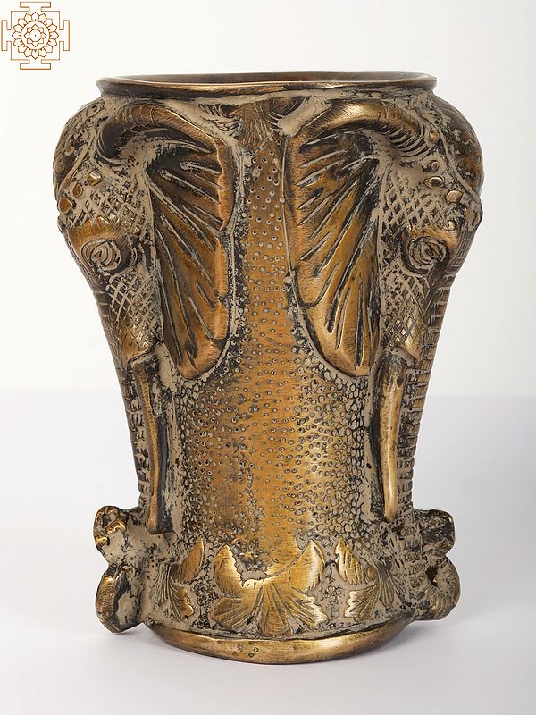 5" Small Brass Elephant Vase