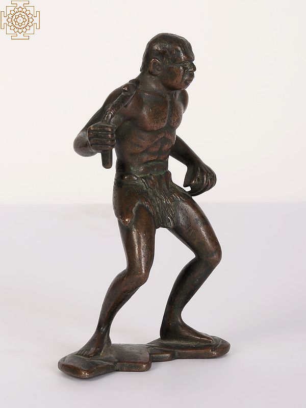 5" Small Early Man Statue Home Decor Exotic India Art