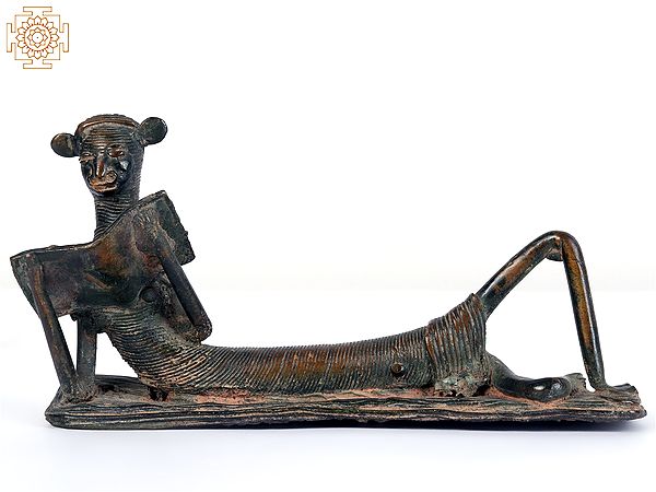 6" Reading a Book | Tribal Brass Statue