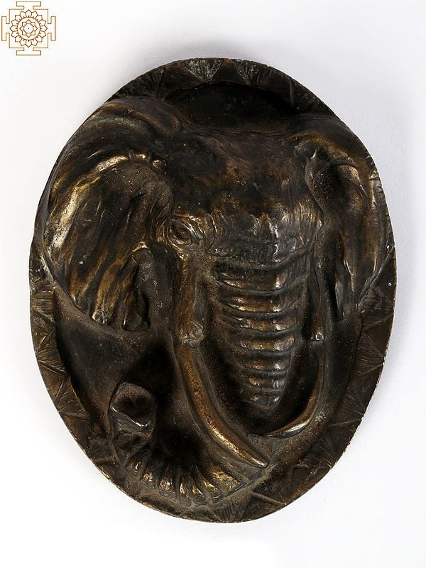 Elephant Head Tribal Knob in Brass