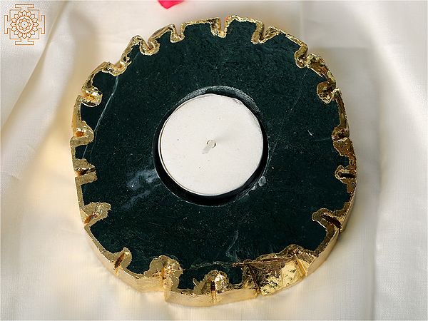 4" Small Natural Gemstone Candle Holder