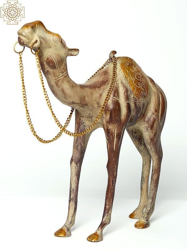 12" Brass Camel Figurine in Standing Position | Decorative Piece
