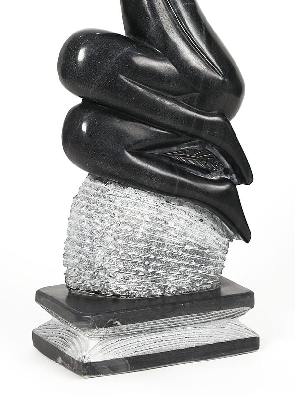 36" Temptress Modern Art Sculpture in Black Stone Exotic India Art