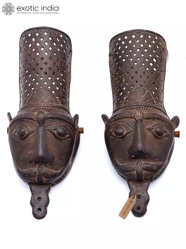 13" Decorative Brass Hand Armour Wall Decor