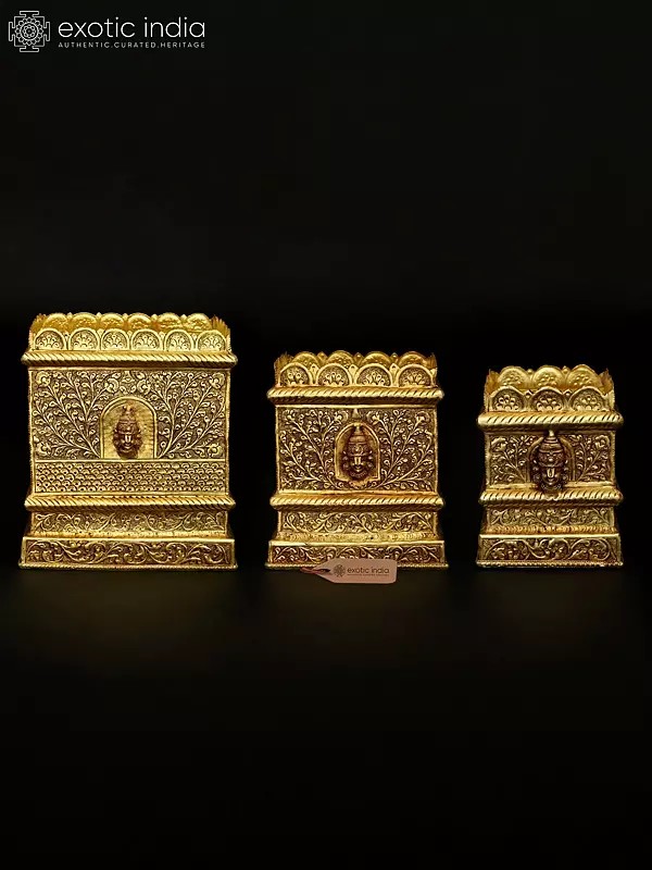 Set of Three Planters with Lakshmi Balaji Design