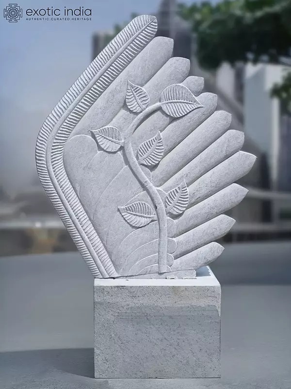 70" Nature in Safe Hand | Modern Art Statue | Handmade Indian Art