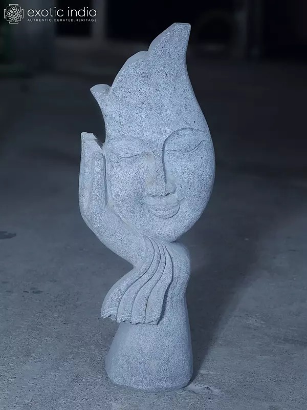 24"A Moment Between Memory and Dream - Face Statue | Handmade Indian Art