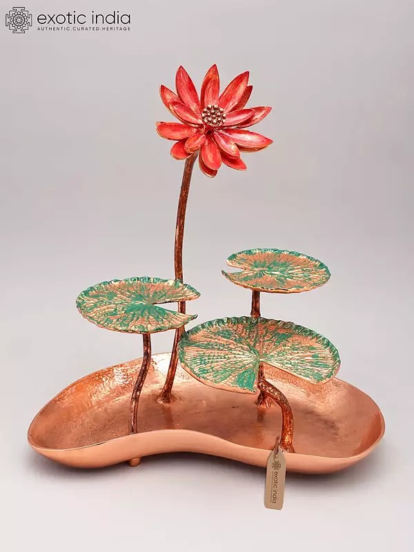 Serene Lotus Blossom Metal Accent Decor