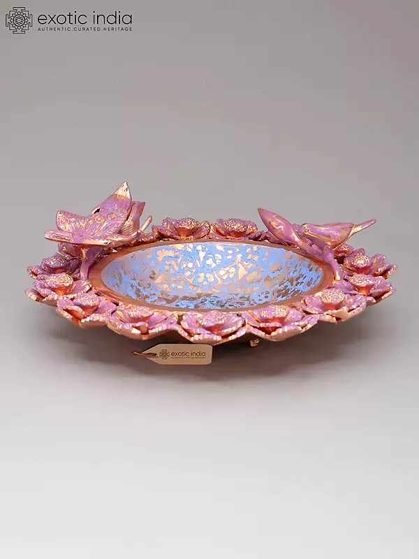 9" Hand-Painted Decorative Urli Bowl with Flowers and Birds