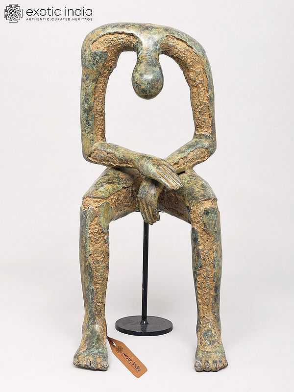 Abstract Seated Human Figure Sculpture