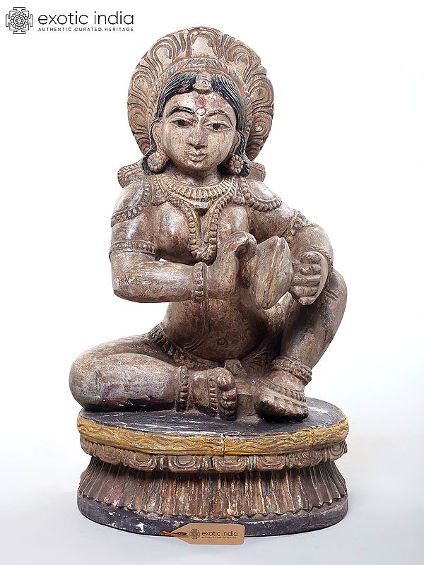 Female Bhakta Playing Cymbals