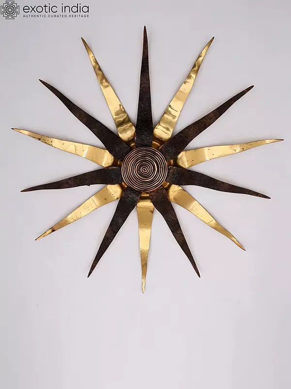 Large Brass Sunburst Wall Art