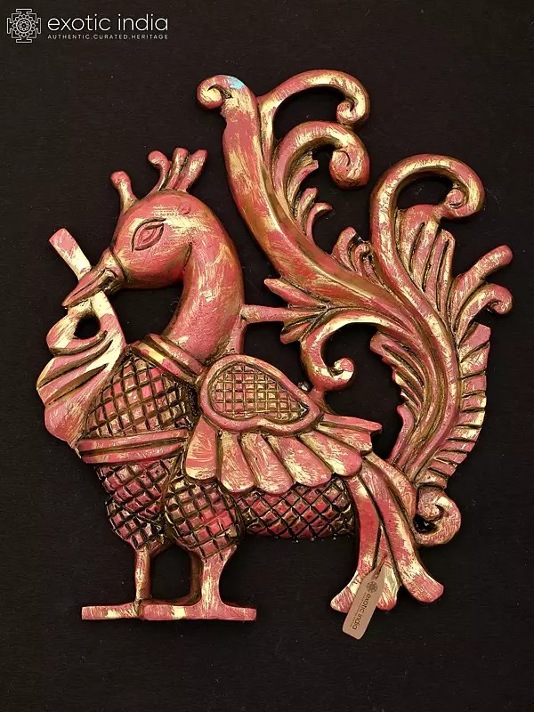 9" Brass Wall Hanging Peacock Sculpture