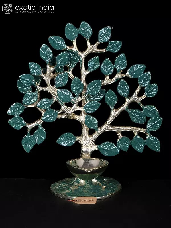Small Brass Tree of Life Diya Table Piece