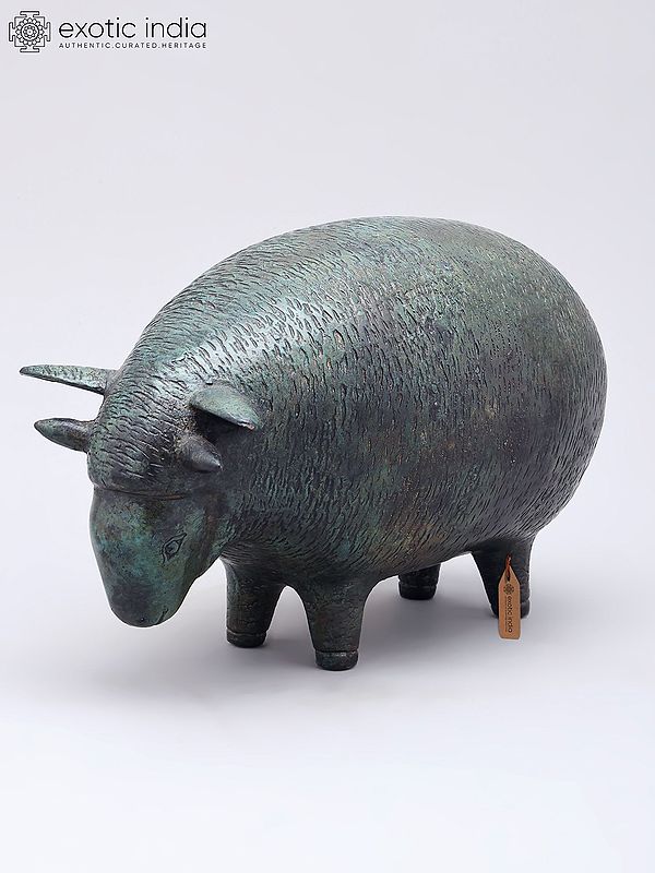 9" Decorative Sheep Figurine | Brass Statue | Table Decor