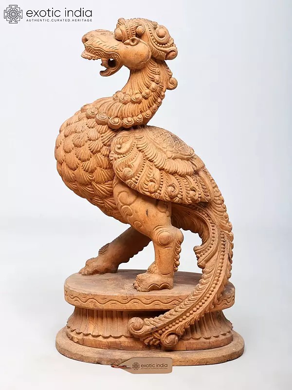 19" Mythical Bird Wood Statue | Home Decor Accent