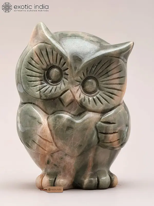 Carved Stone Owl Statue - Charming Tabletop Accent