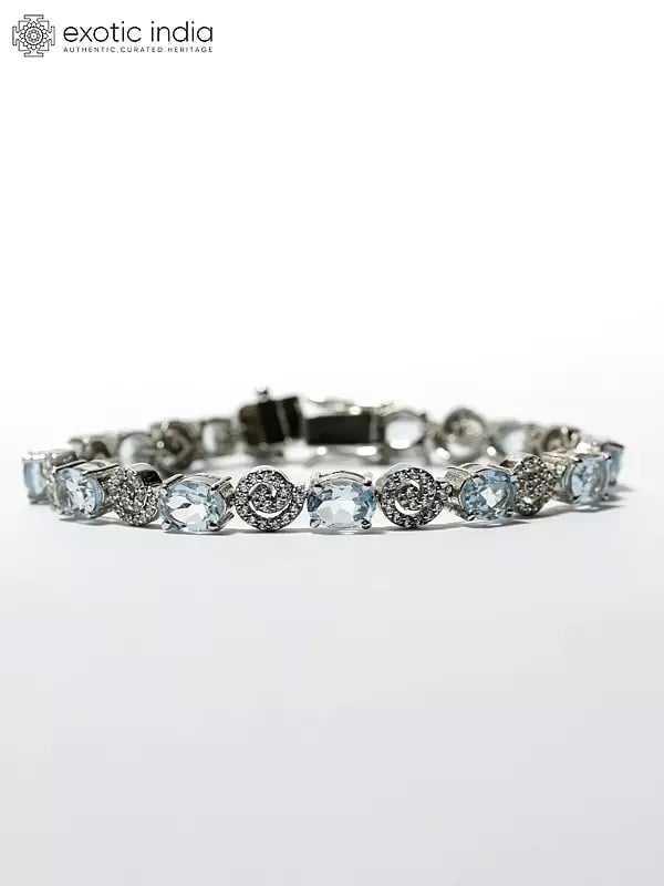 Fine Cut Blue Topaz Bracelet