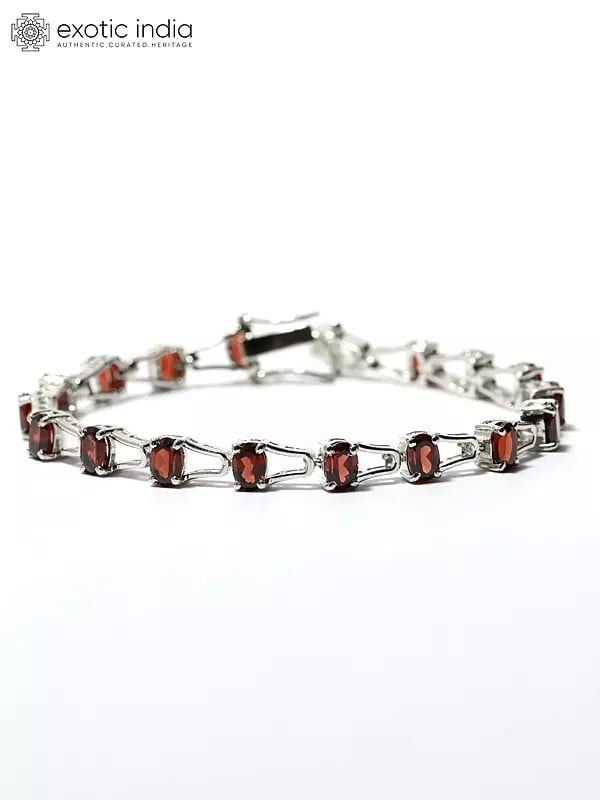 Designer Faceted Garnet Bracelet