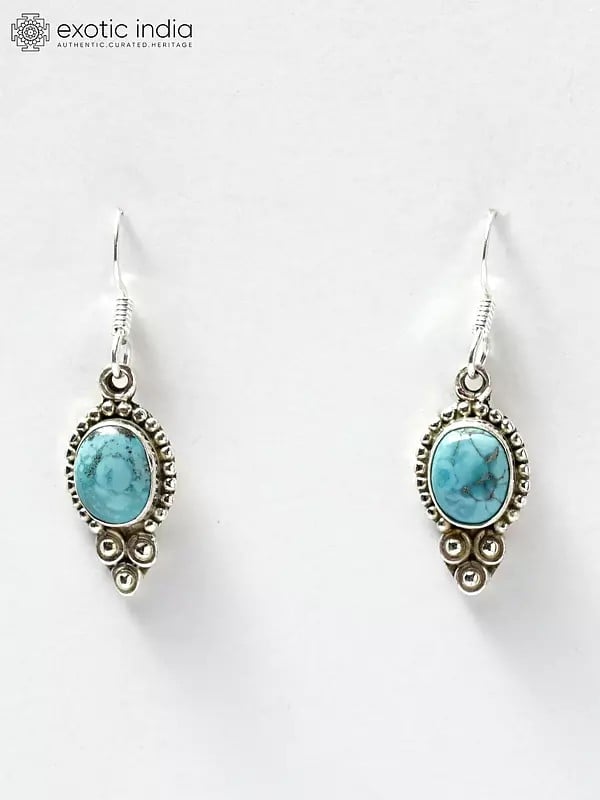 Tibetan Turquoise Hook Earrings