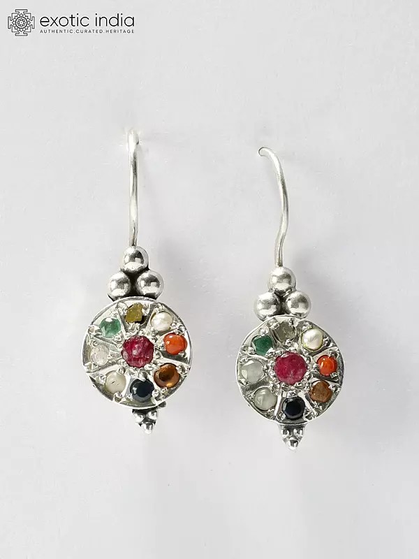 Navaratna Hook Earrings