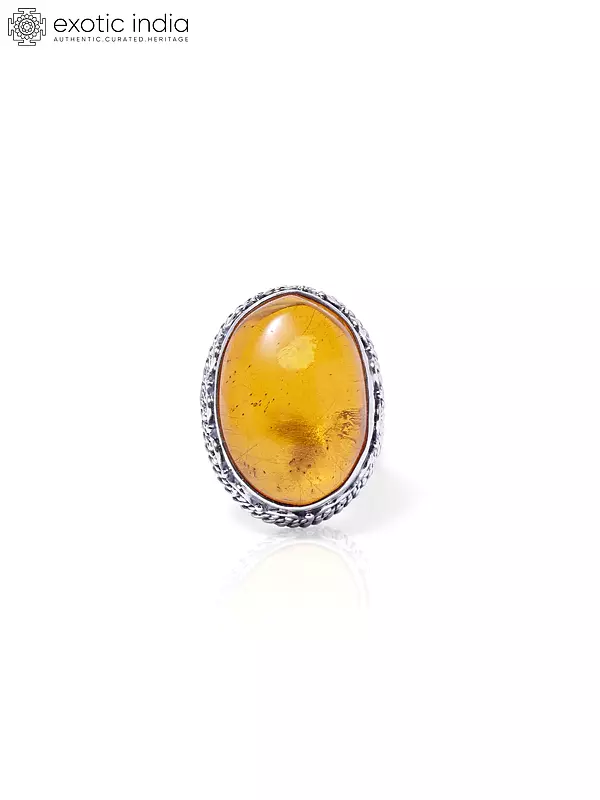 Oval Shape Amber Ring