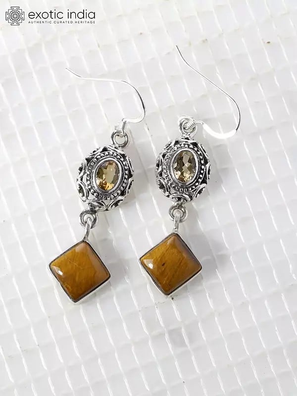 Tiger Eye Earrings | Sterling Silver Jewelry