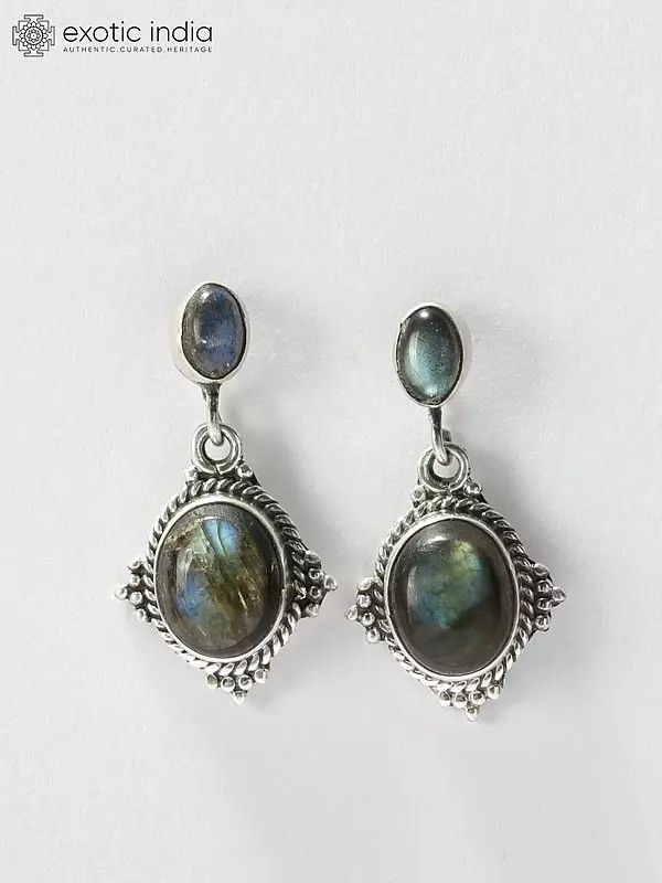 Sterling Silver Earrings with Labradorite Gemstone