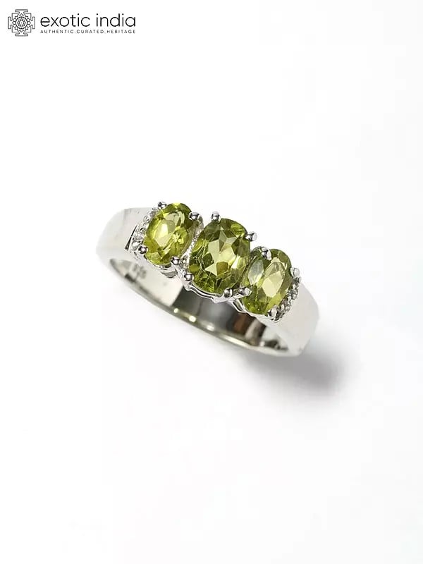 Faceted Peridot Ring