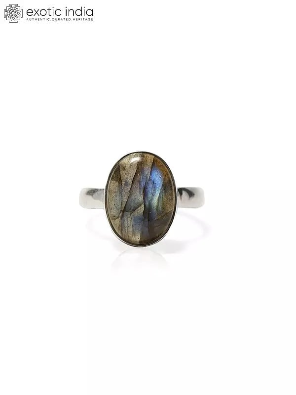 Oval Cut Labradorite Ring