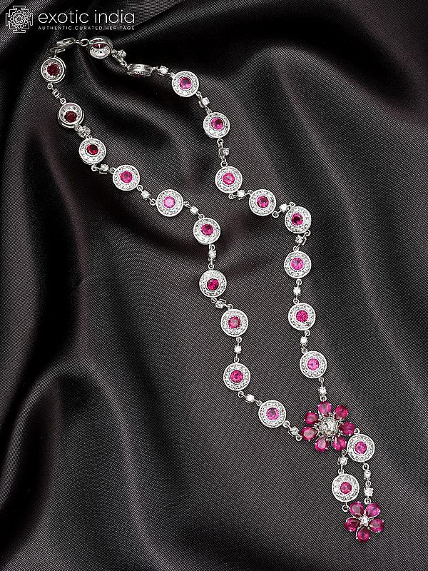 Sterling Silver Necklace with Nano Rubies