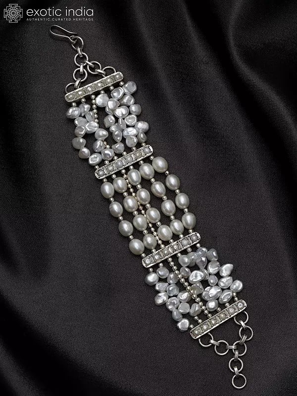 Sterling Bracelet with Silver Beads & Pearl