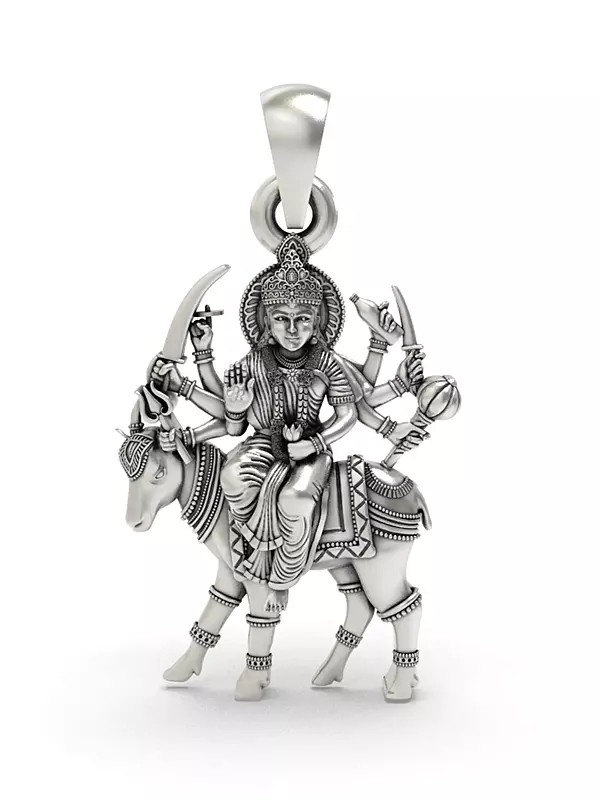Sterling Silver Folk Goddess Meldi Pendant (Rare Goddess of India)