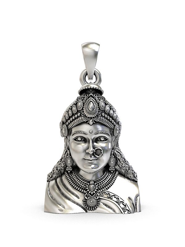 Goddess Chehar Sterling Silver Pendant (Rare Goddess of India)