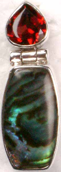 Abalone Pendant with Garnet
