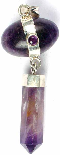 Amethyst Drum with Dangling Pencil